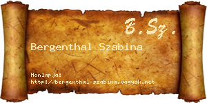 Bergenthal Szabina névjegykártya